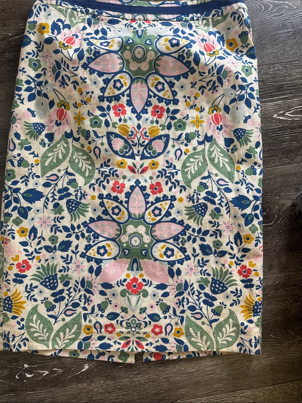 Boden Floral Pencil Skirt in Pink, Blue & Green